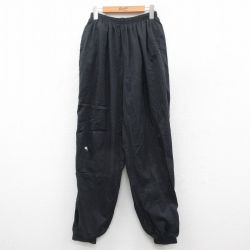 W28★古着 ナイキ NIKE ナイロン パンツ メンズ 00年代 00s ワンポイントロゴ 黒 ブラック 25oct18 中古 ボトムス ロング