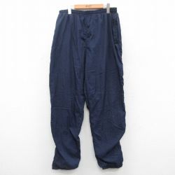 W32★古着 ナイロン パンツ メンズ 00年代 00s 紺 ネイビー 25oct18 中古 ボトムス ロング
