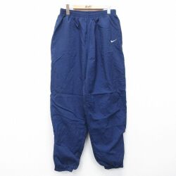 W36★古着 ナイキ NIKE イージー パンツ メンズ 00年代 00s ワンポイントロゴ 紺 26feb26