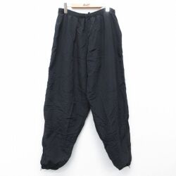 W38★古着 ミリタリー ナイロン パンツ メンズ 00年代 00s 無地 黒 内側メッシュ【spe】 26feb26