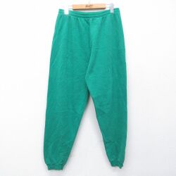 W35★古着 ヘインズ スウェット パンツ メンズ 90年代 90s 無地 USA製 青緑 26feb26