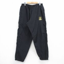 W37★古着 ミリタリー ナイロン パンツ メンズ USアーミー USA製 黒 26mar10