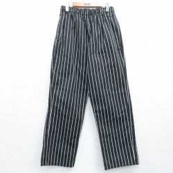 W33★古着 ディッキーズ シェフ パンツ メンズ ブラック ストライプ 26may16