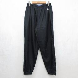チャンピオン 00s ナイロンパンツ ワンポイントロゴ ブラック 実寸W30 | 古着