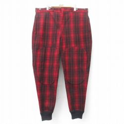 W43★古着 ウールリッチ WOOLRICH ビンテージ ハンティング パンツ メンズ 60年代 60s ダブルニー 大きいサイズ ウール タロン 赤他 レッド チェック 【spe】 24nov28 中古 ボトムス ロング