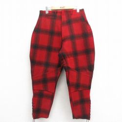 【50%OFF】ハンティング 50s パンツ チェック レッド W31 | 古着