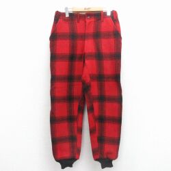 W32★古着 シアーズ ビンテージ ハンティング パンツ メンズ 60年代 60s ウール タロン 赤他 チェック【spe】 26feb10