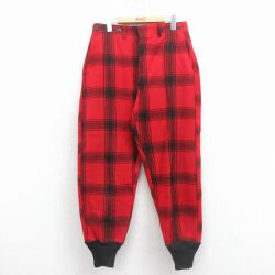 W31★古着 ビンテージ ハンティング パンツ メンズ 60年代 60s 赤他 チェック 26feb10