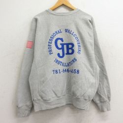 XL★古着 長袖 チャンピオン Champion リバースウィーブ メンズ 00年代 00s GJB クルーネック グレー 霜降り 24nov06 中古 スウェット スエット トレーナー トップス