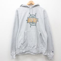 XL★古着 長袖 チャンピオン Champion リバースウィーブ パーカー メンズ 00年代 00s HOCKEY 薄グレー 霜降り 24nov15 中古 スウェット スエット トレーナー トップス