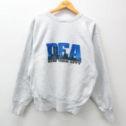 L★古着 長袖 チャンピオン Champion リバースウィーブ メンズ 00年代 00s DEA クルーネック 薄グレー 霜降り 24dec17 中古 スウェット スエット トレーナー トップス