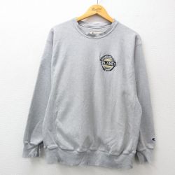 【20%OFF】L★古着 長袖 チャンピオン Champion リバースウィーブ メンズ 00年代 00s DELANEY クルーネック グレー 霜降り 24dec17 中古 スウェット スエット トレーナー トップス