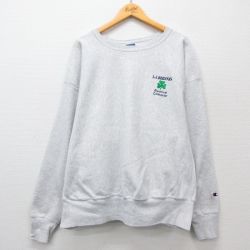 XL★古着 長袖 チャンピオン Champion リバースウィーブ メンズ 00年代 00s クローバー 大きいサイズ クルーネック 薄グレー 霜降り 【spe】 25feb12 中古 スウェット スエット トレーナー トップス