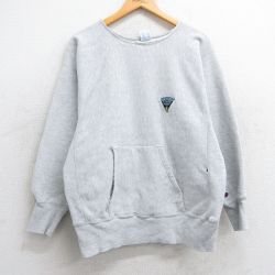 M★古着 長袖 チャンピオン Champion リバースウィーブ メンズ 90年代 90s マサチューセッツ ポリス クルーネック USA製 薄グレー 霜降り 25feb17 中古 スウェット スエット トレーナー トップス