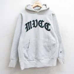 M★古着 長袖 チャンピオン Champion リバースウィーブ パーカー メンズ 90年代 90s mucc 薄グレー 霜降り 25feb17 中古 スウェット スエット トレーナー トップス