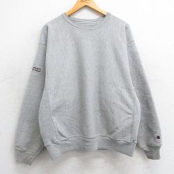 【20%OFF】XL★古着 長袖 チャンピオン Champion リバースウィーブ メンズ 00年代 00s HARVEY 大きいサイズ クルーネック グレー 霜降り 25mar24 中古 スウェット スエット トレーナー トップス