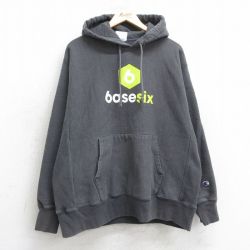 XL★古着 長袖 チャンピオン Champion リバースウィーブ パーカー メンズ 6asesix 大きいサイズ 濃グレー 霜降り 25mar24 中古 スウェット スエット トレーナー トップス