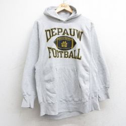 【20%OFF】M★古着 長袖 チャンピオン Champion リバースウィーブ パーカー メンズ 80年代 80s デポウ フットボール USA製 薄グレー 霜降り 【spe】 25aug19 中古 スウェット スエット トレーナー トップス