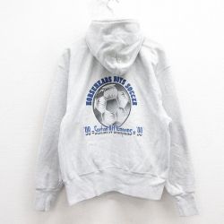 XL★古着 長袖 チャンピオン Champion リバースウィーブ パーカー メンズ 00年代 00s サッカー グレー 霜降り 25sep05 中古 スウェット スエット トレーナー トップス