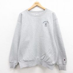 L★古着 長袖 チャンピオン Champion リバースウィーブ メンズ 00年代 00s 騎士 クルーネック グレー 霜降り 25sep20 中古 スウェット スエット トレーナー トップス