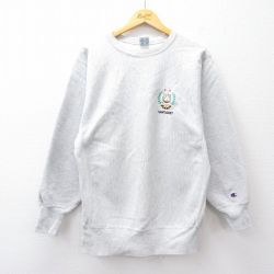 M★古着 長袖 チャンピオン Champion リバースウィーブ メンズ 90年代 90s ナンタケット クルーネック USA製 薄グレー 霜降り 25sep22 中古 スウェット スエット トレーナー トップス