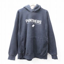 XL★古着 長袖 チャンピオン Champion リバースウィーブ パーカー メンズ 00年代 00s サウスライオンパンサーズ フットボール 大きいサイズ 黒 ブラック 25sep22 中古 スウェット スエット トレーナー トップス