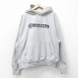 【20%OFF】チャンピオン 00s リバースウィーブパーカー フットボール グレー XL | 古着