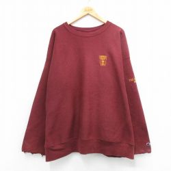 チャンピオン 00s リバースウィーブ長袖スウェット LYONS バーガンディ XL | 古着