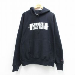 チャンピオン リバースウィーブパーカー CROSSFIT ブラック XL | 古着