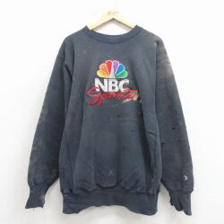チャンピオン 90s リバースウィーブ長袖 NBC刺繍 ネイビー XL | 古着