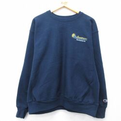 XL★古着 長袖 チャンピオン Champion リバースウィーブ メンズ 00年代 00s Stadelmann クルーネック 紺 26apr24