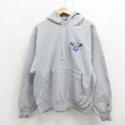 チャンピオン 00s リバースウィーブパーカー ナイトホークス グレー メンズXL相当 | 古着