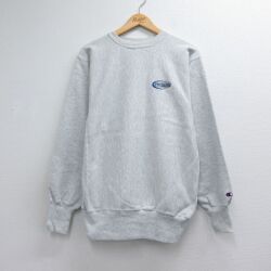 チャンピオン 90s リバースウィーブ長袖 PNCバンク グレー メンズL相当 | 古着