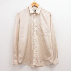 【50%OFF】L★古着 長袖 シャツ 70年代 メンズ ベージュ カーキ 23aug08 中古 トップス