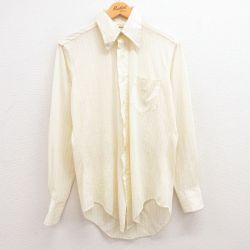 【50%OFF】M★古着 長袖 シャツ 70年代 メンズ 黄他 イエロー ストライプ 23aug08 中古 トップス