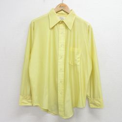 XL★古着 バンヒューセン 長袖 シャツ メンズ 70年代 70s 黄色 イエロー 24may21 中古 トップス