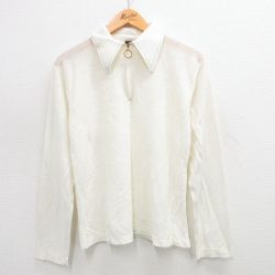 【50%OFF】M★古着 長袖 ハーフジップ トップス メンズ 70年代 70s 白 ホワイト 24aug03 中古