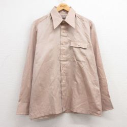 L★古着 長袖 シャツ メンズ 70年代 70s ベージュ カーキ 25feb21 中古 トップス