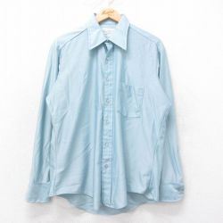 L★古着 シアーズ 長袖 シャツ メンズ 70年代 70s 薄紺 ネイビー 25aug05 中古 トップス