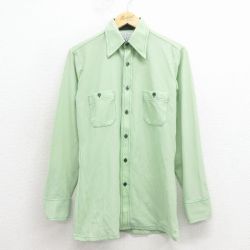 【20%OFF】70s 長袖シャツ グリーン S | 古着