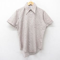 70s 半袖シャツ 総柄 ブラウン L | 古着