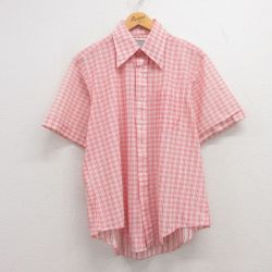 【50%OFF】70s 半袖シャツ レッドチェック L | 古着