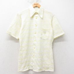 S★古着 バンヒューセン 半袖 シャツ メンズ 70年代 70s 黄他 イエロー チェック 25jun26 中古 トップス