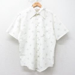 【50%OFF】バンヒューセン 70s 半袖シャツ 花柄 ホワイト L | 古着