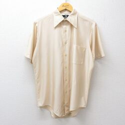 L★古着 バンヒューセン 半袖 シャツ メンズ 70年代 70s ベージュ系 26apr27