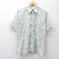 L★古着 マックレガー 半袖 シャツ メンズ 70年代 70s SCOTSET 花柄 USA製 薄黄他【spe】 26apr27