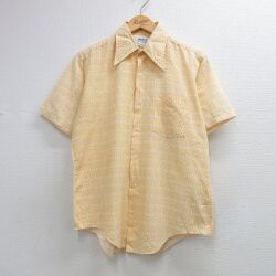 70s 半袖シャツ 総柄 イエロー L | 古着