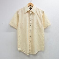 70s 半袖シャツ チェック イエロー L | 古着