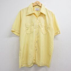アロー 70s 半袖シャツ オープンカラー イエロー メンズXL相当 | 古着