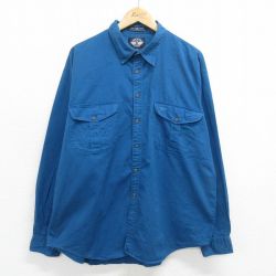 XL★古着 ドッカーズ 長袖 ブランド シャツ メンズ 90年代 90s ワンポイントロゴ 大きいサイズ コットン 紺 ネイビー 24jan20 中古 トップス